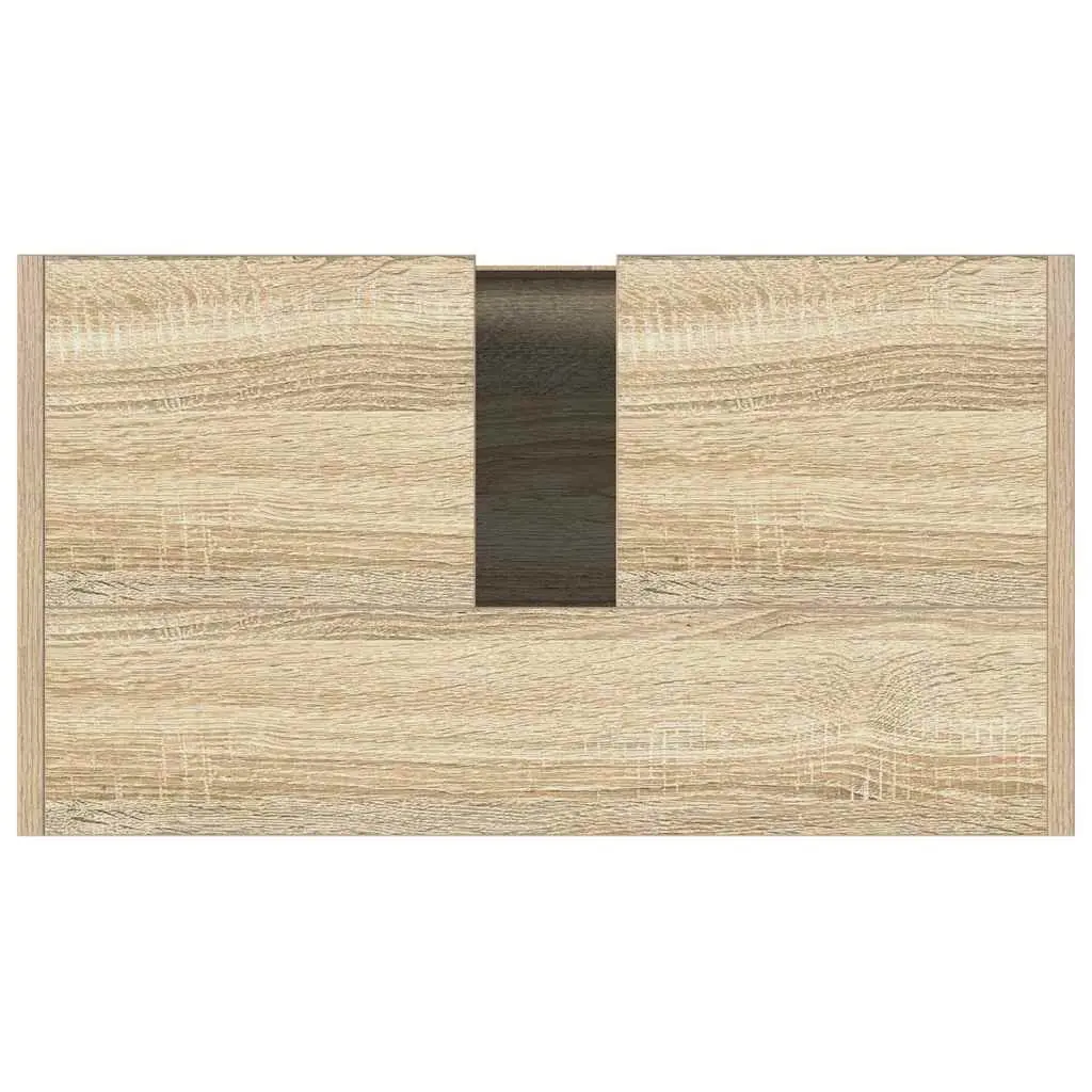 Bathroom Cabinet Brown Engineered Wood Storage Cupboard with Doors Compartment