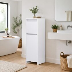 Bathroom Cabinet White 30x30x95 cm Storage Cupboard Engineered Wood Door Drawer