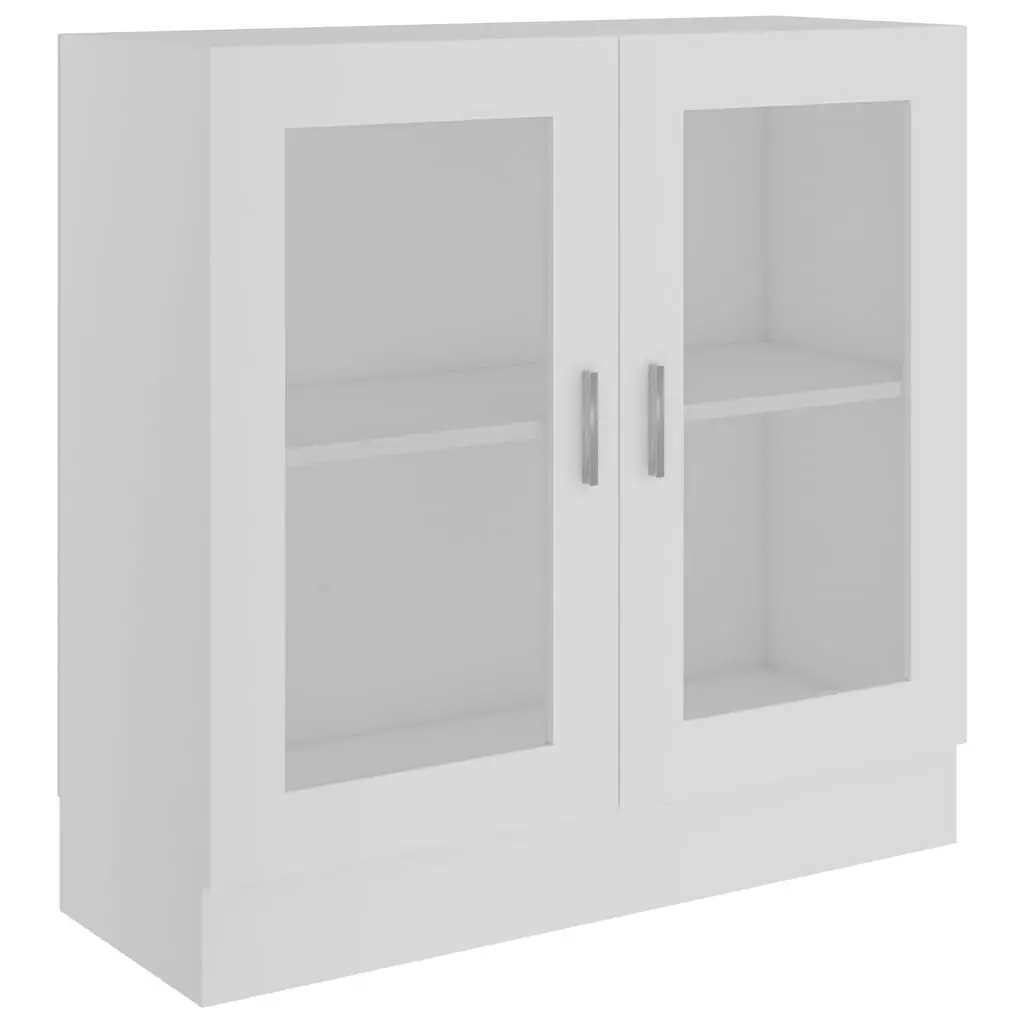Vitrine Cabinet White 2 Door Shelving Unit Storage Display