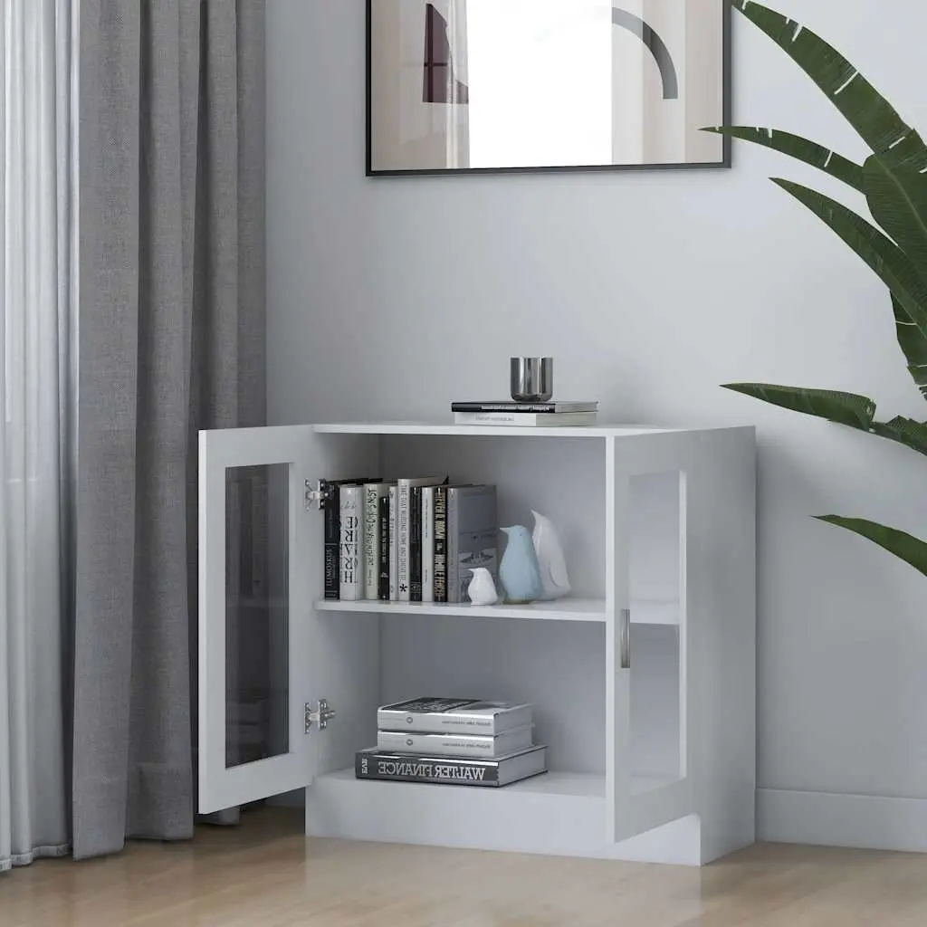Vitrine Cabinet White 2 Door Shelving Unit Storage Display