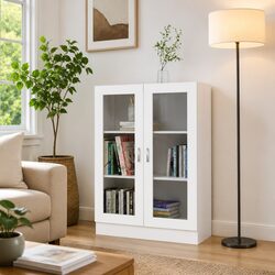 Elegant White Bookcase for Organizing Living Space