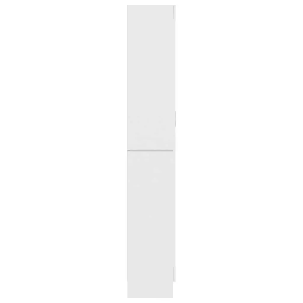 Vitrine Cabinet White 82.5x30.5x185 cm 5 Compartment Storage Display Unit