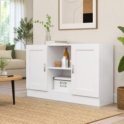 Stylish White Sideboard with 2 Doors and Storage