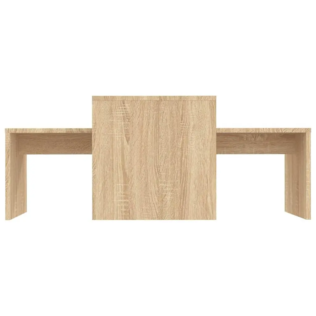 Coffee Table Set Nesting Design Engineered Wood Brown Accent Side Tables