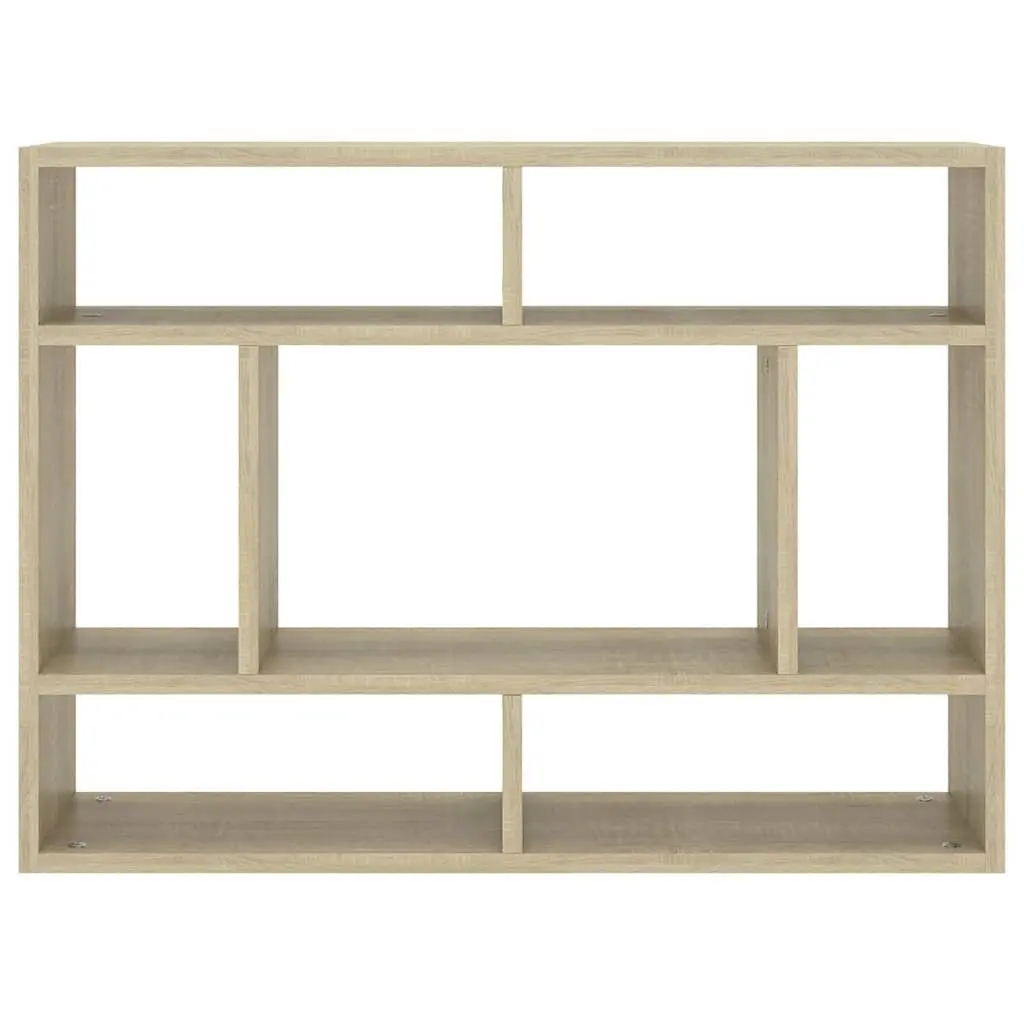 Wall Shelf 75x16x55cm Open Compartment Storage Display Unit Sonoma Oak
