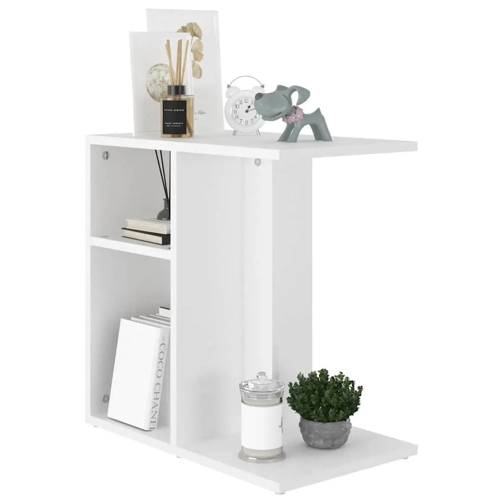 White Side Table 50x30x50 cm Accent Storage Furniture