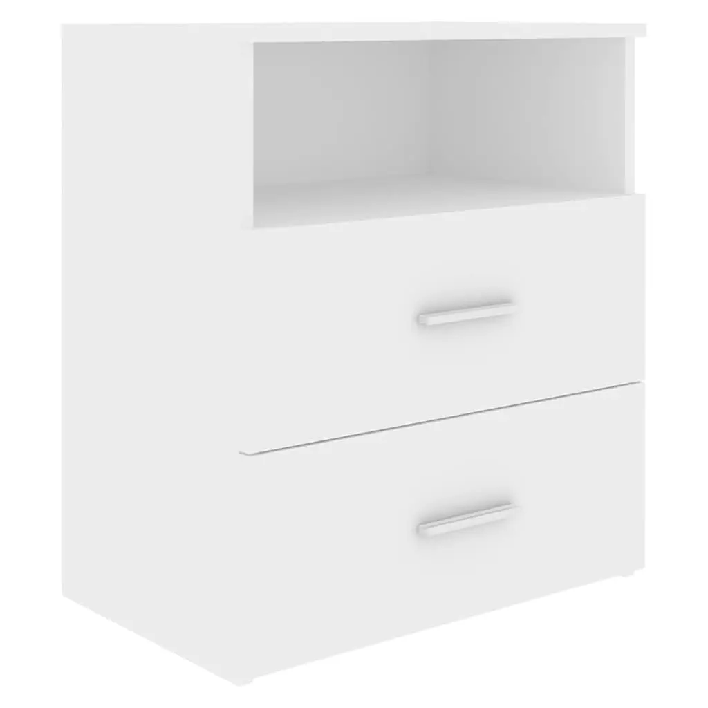Bedside Tables 2 pcs White Modern Nightstand Cabinet Storage Drawers Shelf