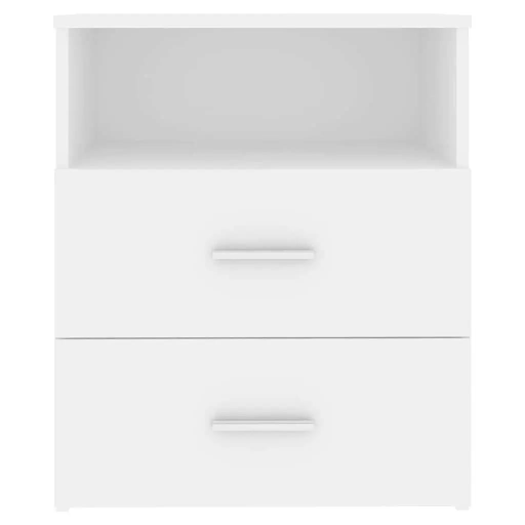 Bedside Tables 2 pcs White Modern Nightstand Cabinet Storage Drawers Shelf