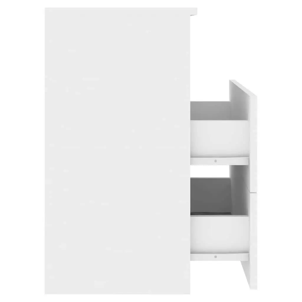 Bedside Tables 2 pcs White Modern Nightstand Cabinet Storage Drawers Shelf