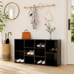 Shoe Storage Bench - Black High Gloss Finish