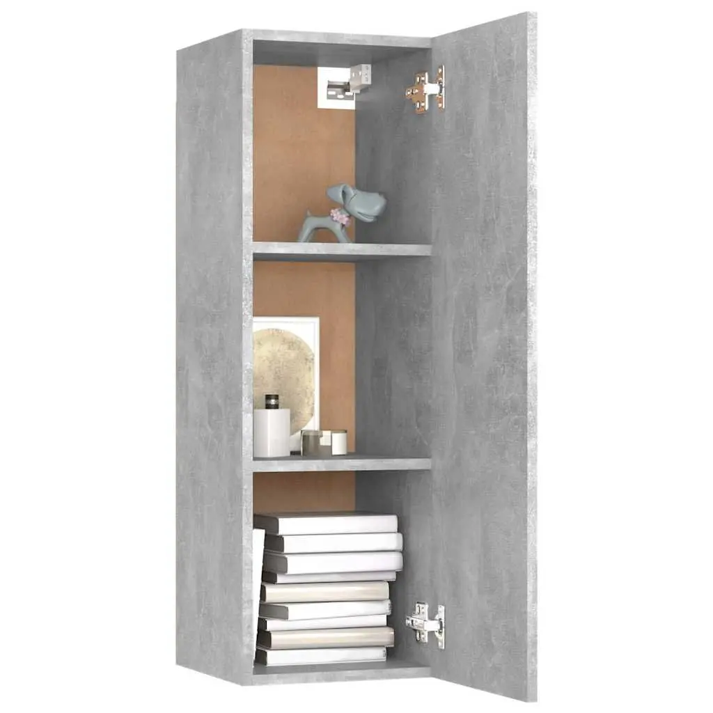Wall-Mounted TV Cabinet Grey 30.5x30x90 cm Engineered Wood Shelves Storage