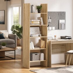 Stylish Book Cabinet in Sonoma Oak, 60x35x180 cm
