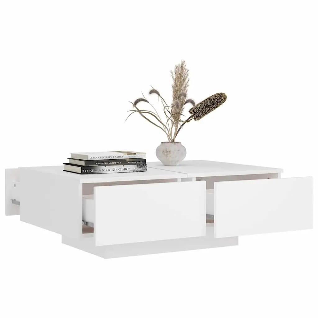 Coffee Table 90x60x31cm White Engineered Wood Stable Surface