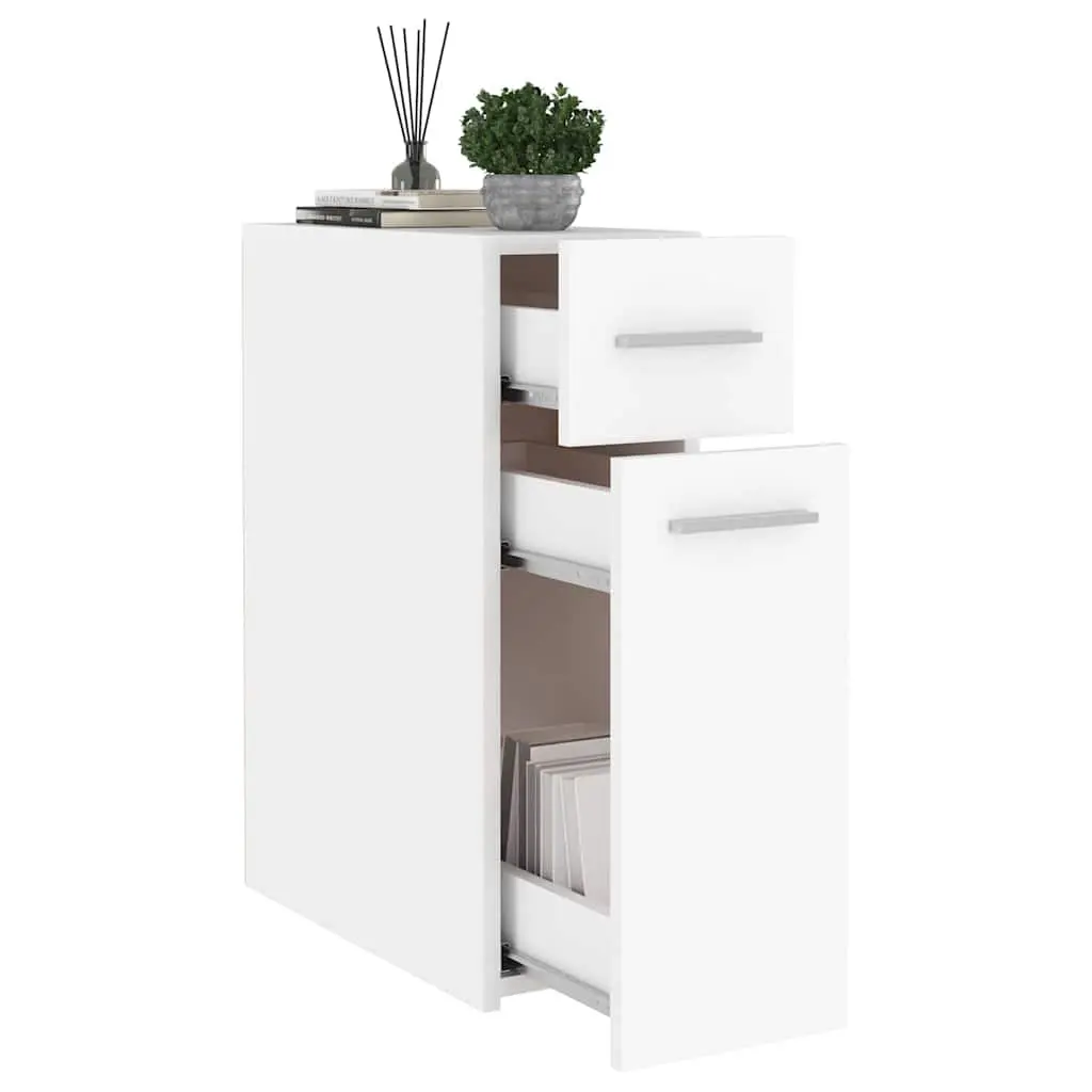 Storage Cabinet White Engineered Wood Apothecary Organiser Home Furniture