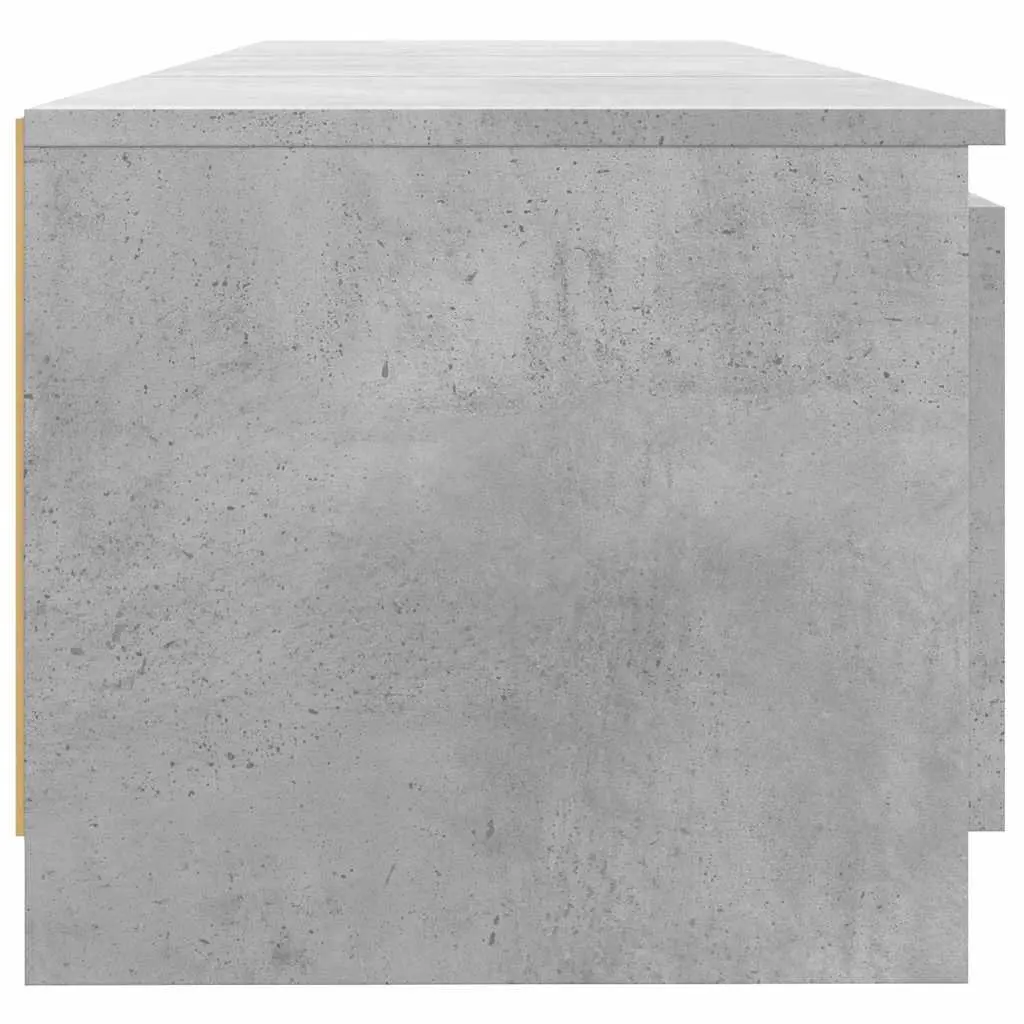 TV Cabinet 140cm Grey with Integrated RGB LED Lights and Storage Shelves Compartments