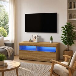 Modern Brown TV Cabinet with RGB Lighting for Your Space