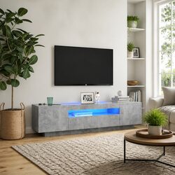 Enhance Your Living Space with a Grey TV Cabinet and RGB LED Lights