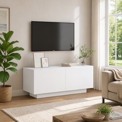 White Media Unit 100x35x40 cm for a Modern Living Space