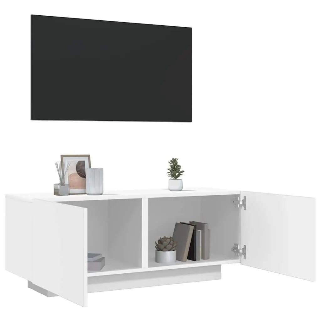 TV Cabinet White 100x35x40 cm Engineered Wood Storage Organiser