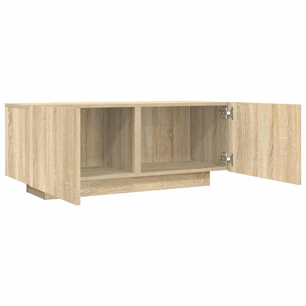 TV Cabinet Unit 100cm Sonoma Oak Brown Engineered Wood Media Storage Furniture