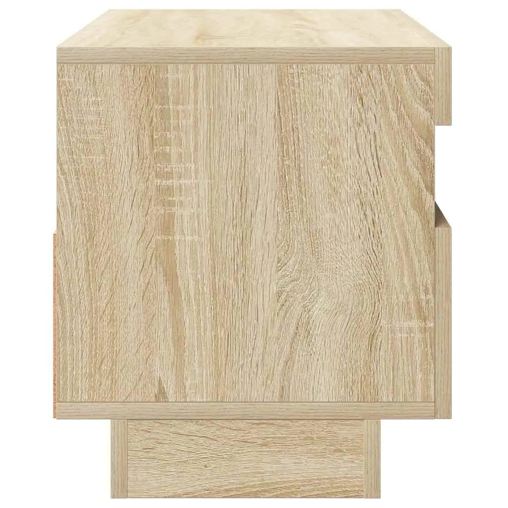 TV Cabinet 80cm Brown Wooden with RGB LED Lights and Spacious Storage for Media Devices