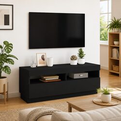 Enhance Your Space with a Black TV Cabinet Featuring RGB Lights