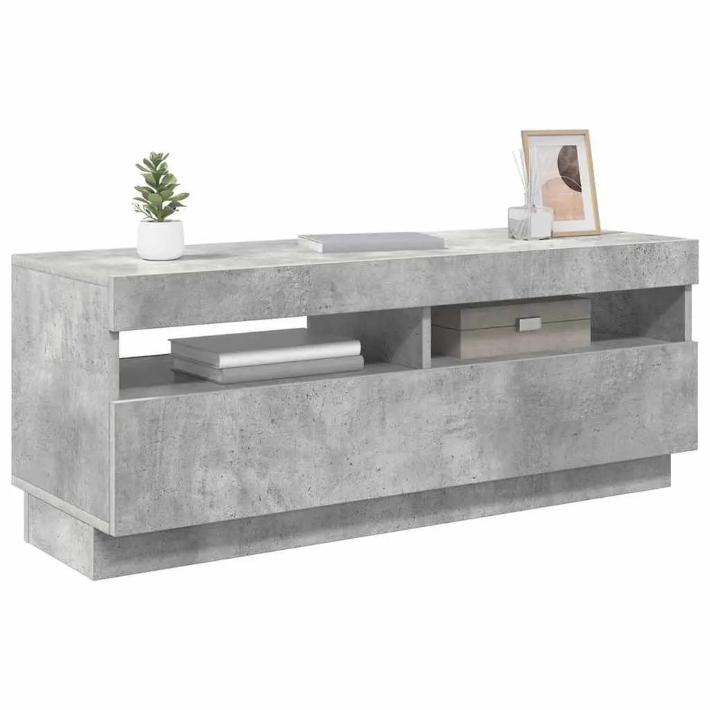 TV Cabinet Grey with RGB LED Lights Media Storage Unit