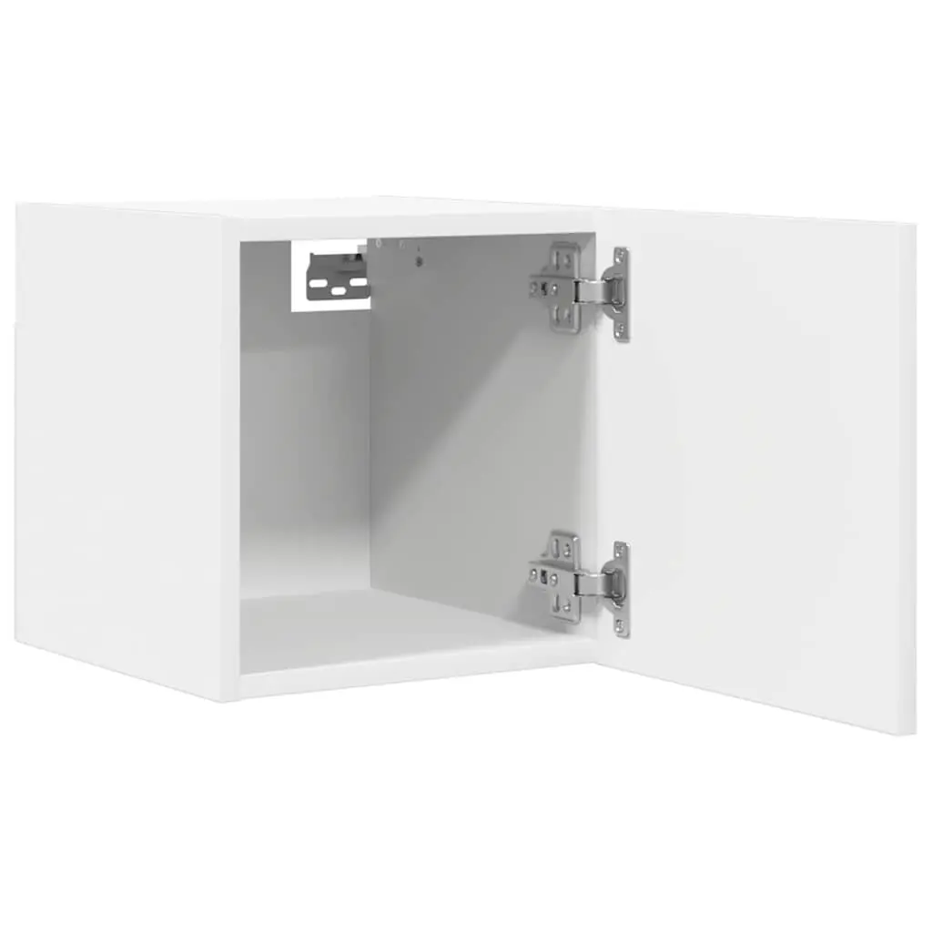 Wall Mounted TV Cabinet Set 4 Pieces Storage Compartment Modern Style
