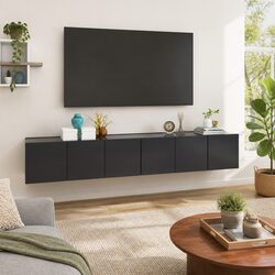 Elevate Your Living Space with This Grey TV Cabinet Set