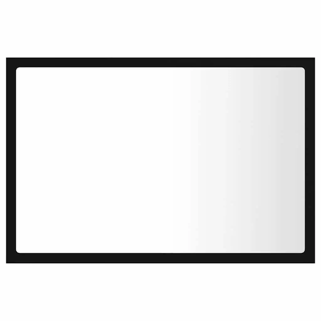 LED Bathroom Mirror Black 60x8.5x37 cm RGB Light Wall Mount