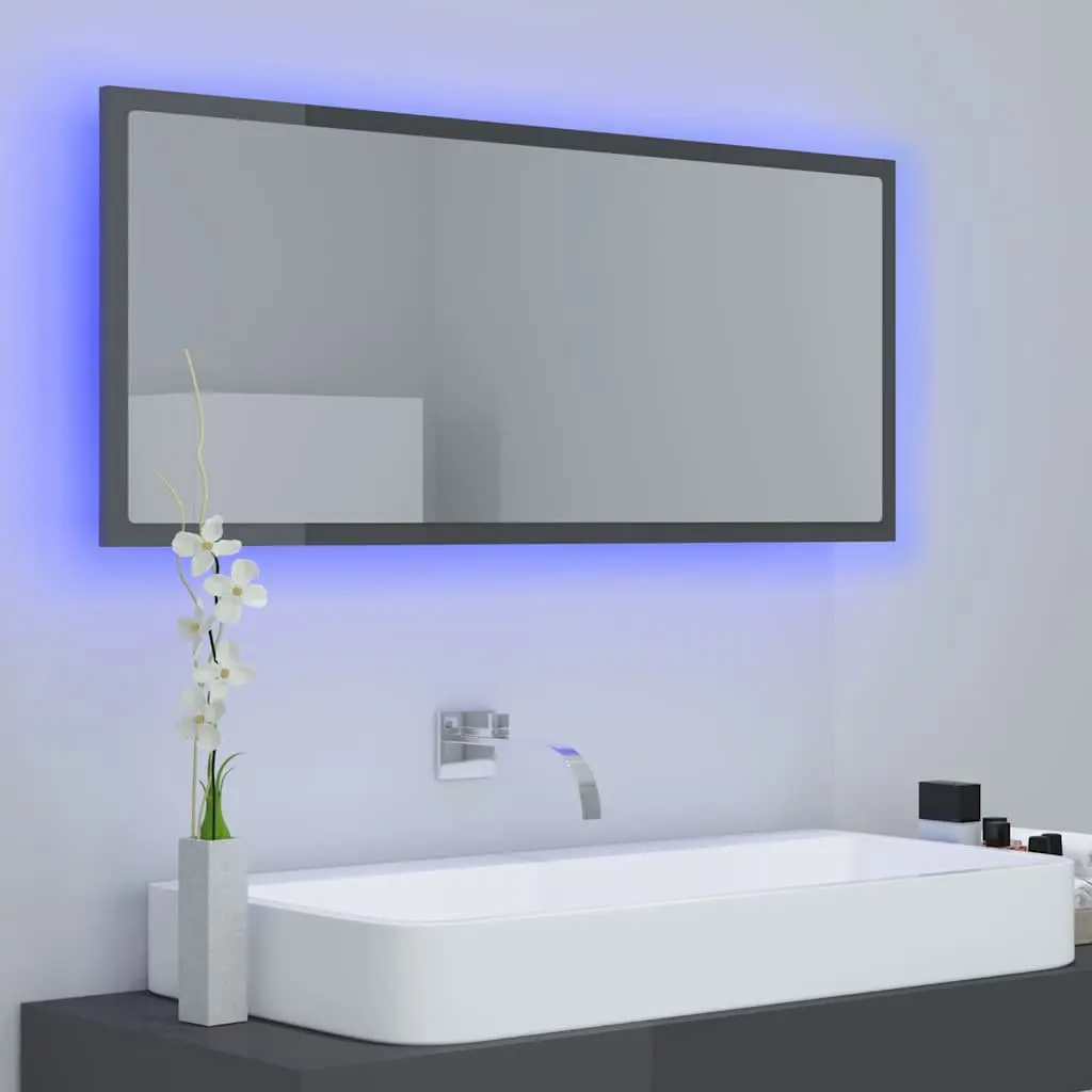 LED Bathroom Mirror 100x8.5x37 cm Wall Mounted with RGB Light