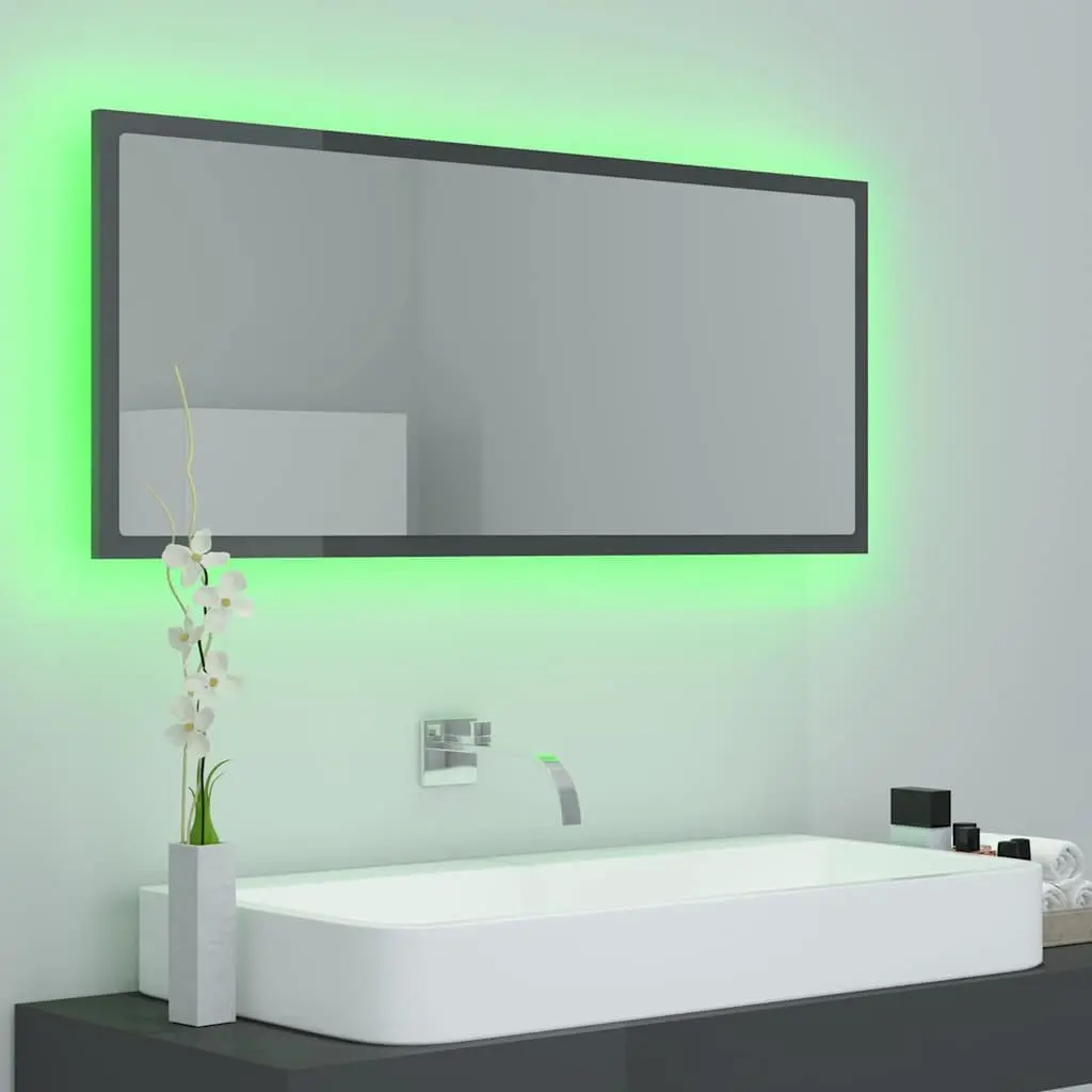 LED Bathroom Mirror 100x8.5x37 cm Wall Mounted with RGB Light