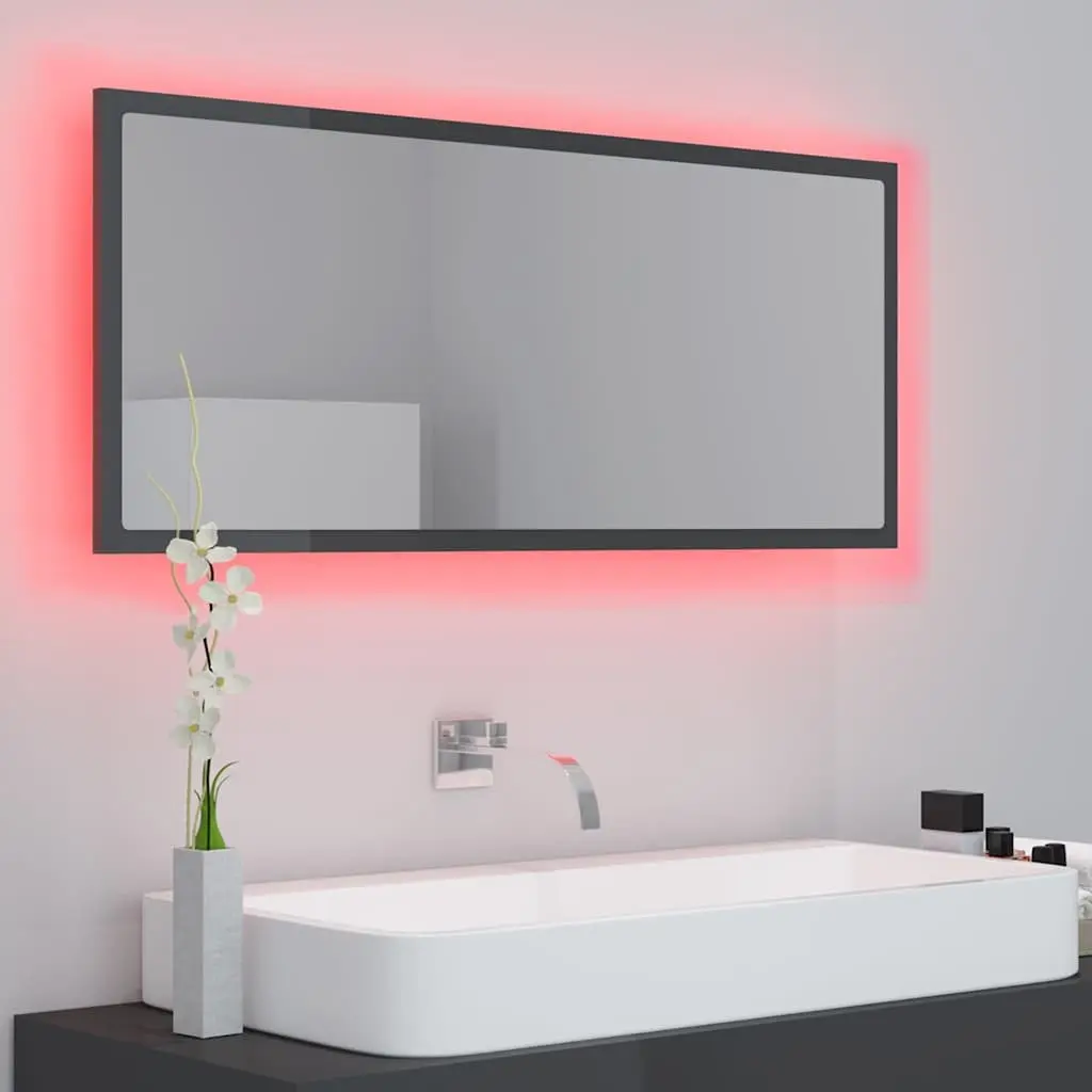 LED Bathroom Mirror 100x8.5x37 cm Wall Mounted with RGB Light