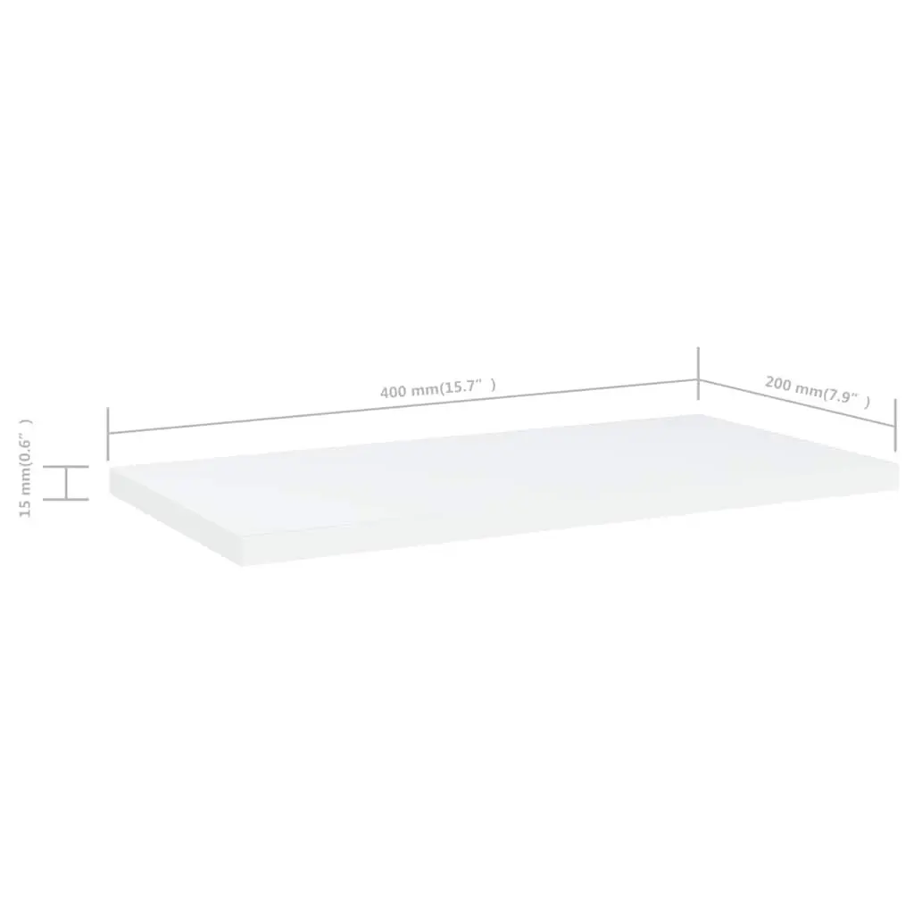 Bookshelf Boards 8 Pieces White Floating Wall Mounted Storage Shelves