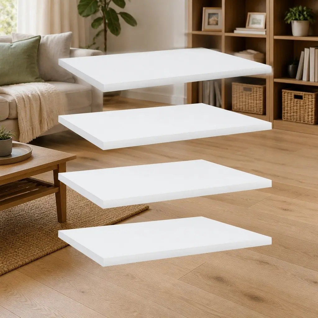 Bookshelf Boards 40x30x1.5 cm White Storage Shelves Panel 4 Piece