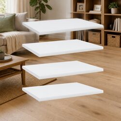 Stylish White Bookshelf Boards 4 pcs 40x30x1.5 cm for Your Space