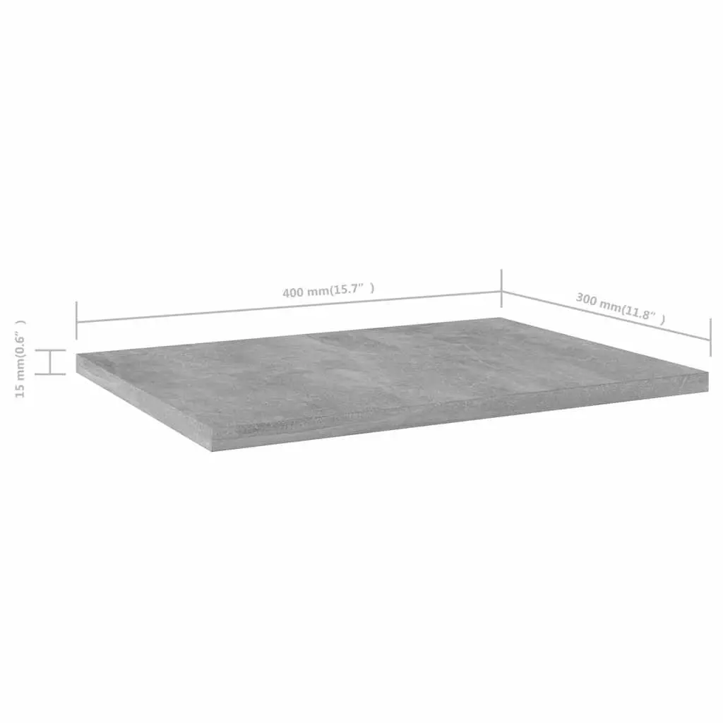 Bookshelf Boards 40x30x1.5 cm Grey Engineered Wood Storage Shelves 4 Piece