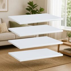 Modern Storage Solution: 4 High Gloss White Bookshelf Boards