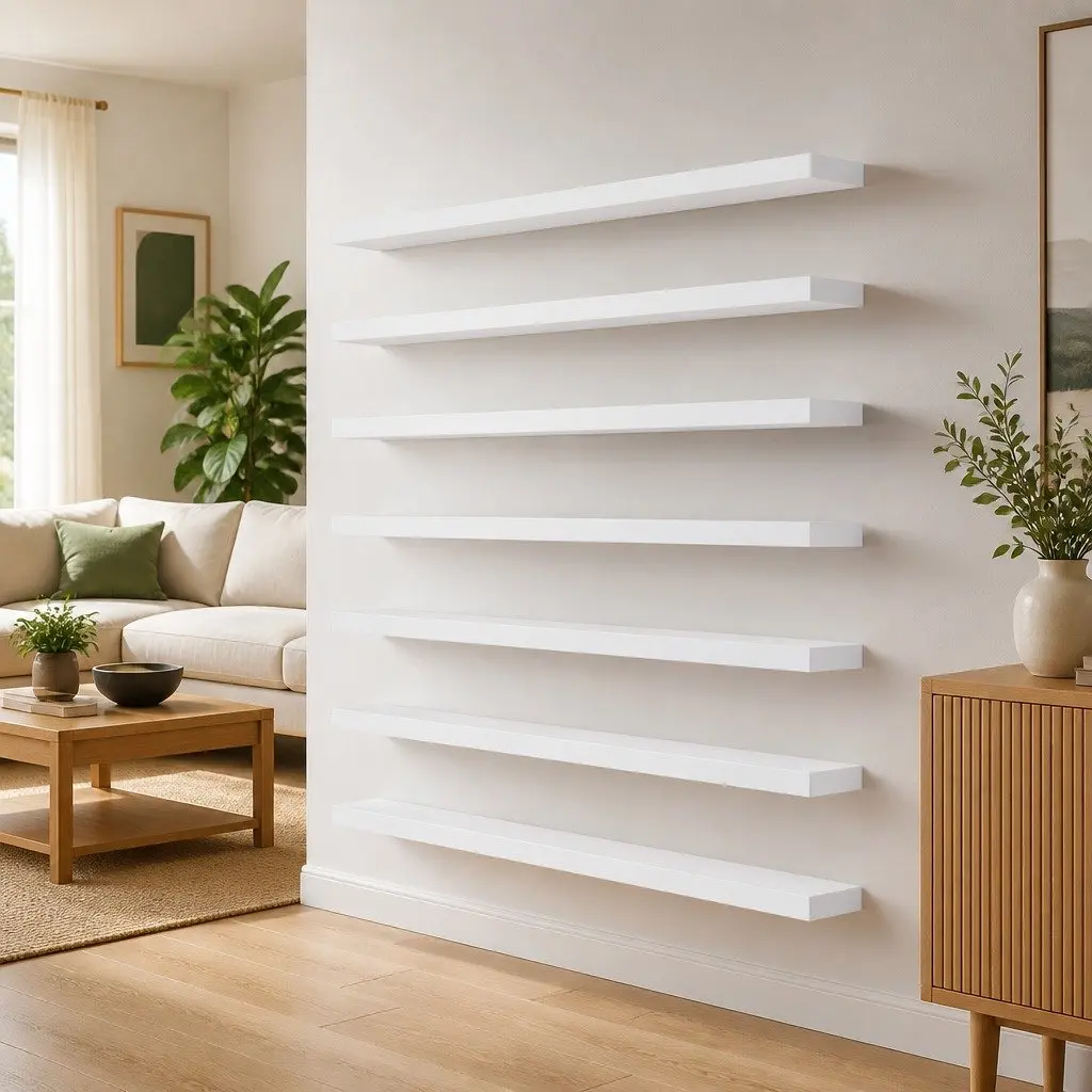 Bookshelf Boards 60x10x1.5 cm Engineered Wood Set of 8 White Storage Shelves