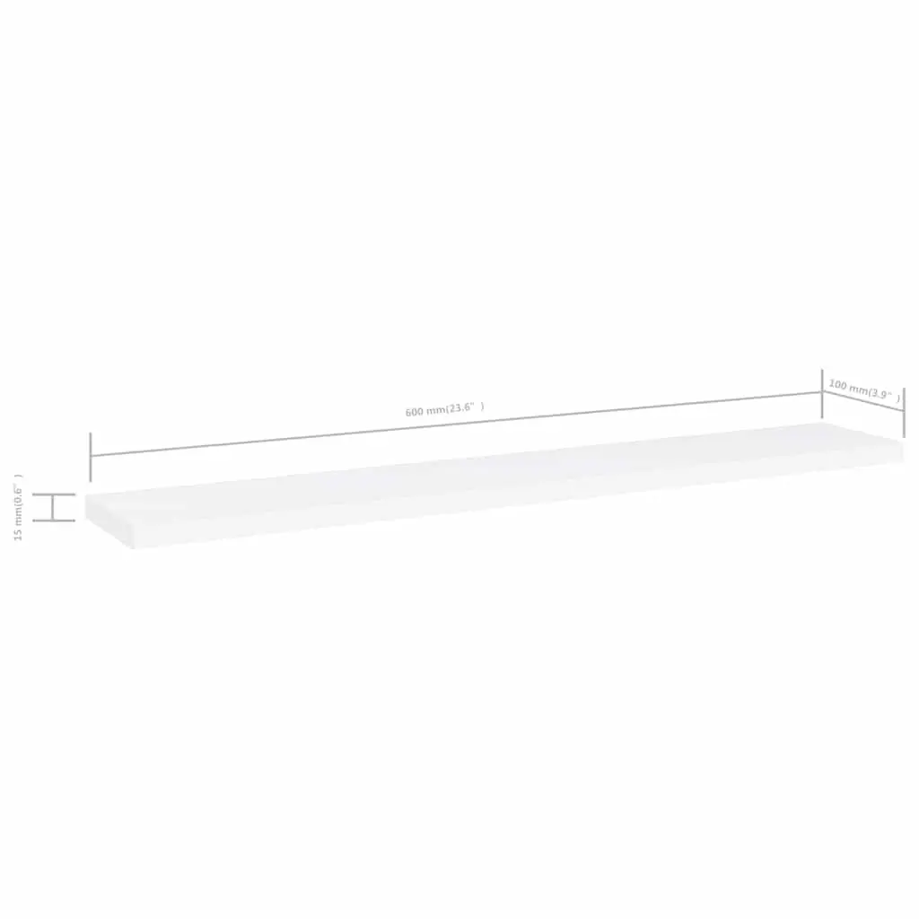 Bookshelf Boards 60x10x1.5 cm Engineered Wood Set of 8 White Storage Shelves