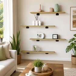 Bookshelf Boards 8 pcs Brown Engineered Wood Shelving Panel Storage Solution