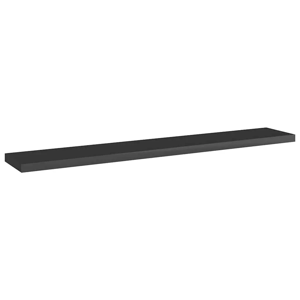 Bookshelf Boards 60x10x1.5 cm High Gloss Black Engineered Wood Storage 4 Piece