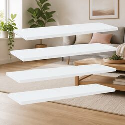 Enhance Your Space with 4 White Bookshelf Boards