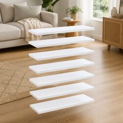 Enhance Your Space with 8 White Bookshelf Boards 60x20x1.5 cm