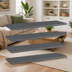 Transform Your Space with 4 Grey Bookshelf Boards