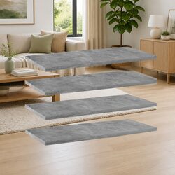 Elevate Your Space with 4 Concrete Grey Bookshelf Boards