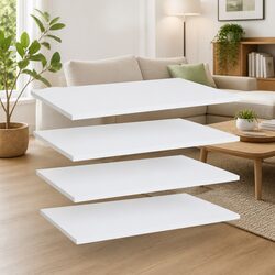 Optimize Your Space with White Floating Shelves - 4 Pack