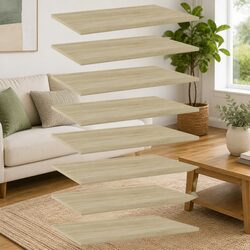 Maximize Your Space with Brown Floating Shelves - 8 pcs