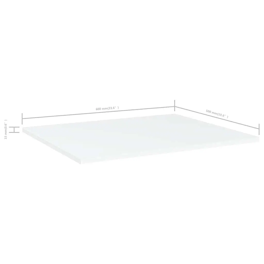 Floating Shelf Boards 60 x 50 cm White Wall Mount Storage Shelving 4 Piece
