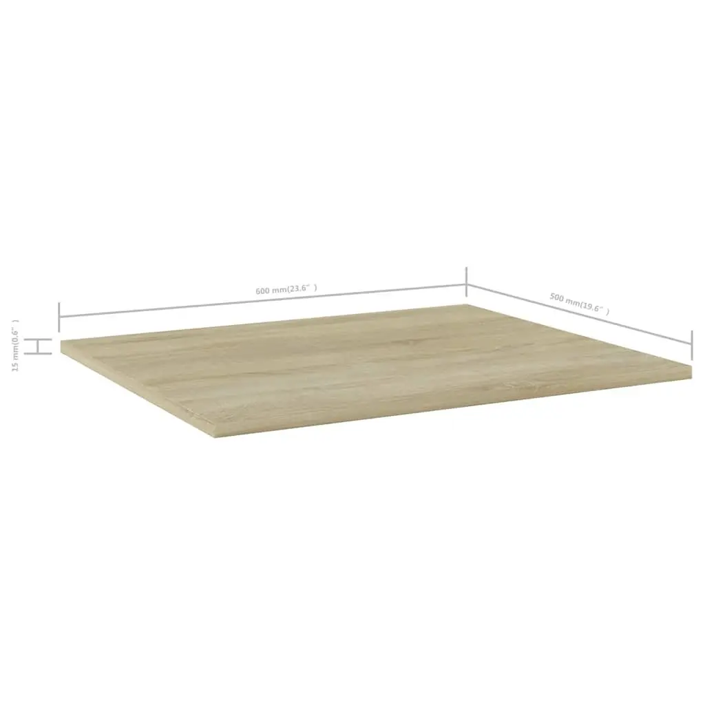 Floating Bookshelf Boards 60x50cm Brown Set of 4 Wall Mount Storage Shelves